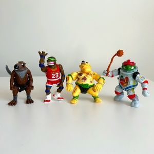 Vintage 1988-1991 Teenage Mutant Ninja Turtles Action Figures Set of 4